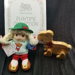 Vintage Precious Moments Christmas 1993 Jessie Doll Bear Playtime Collection